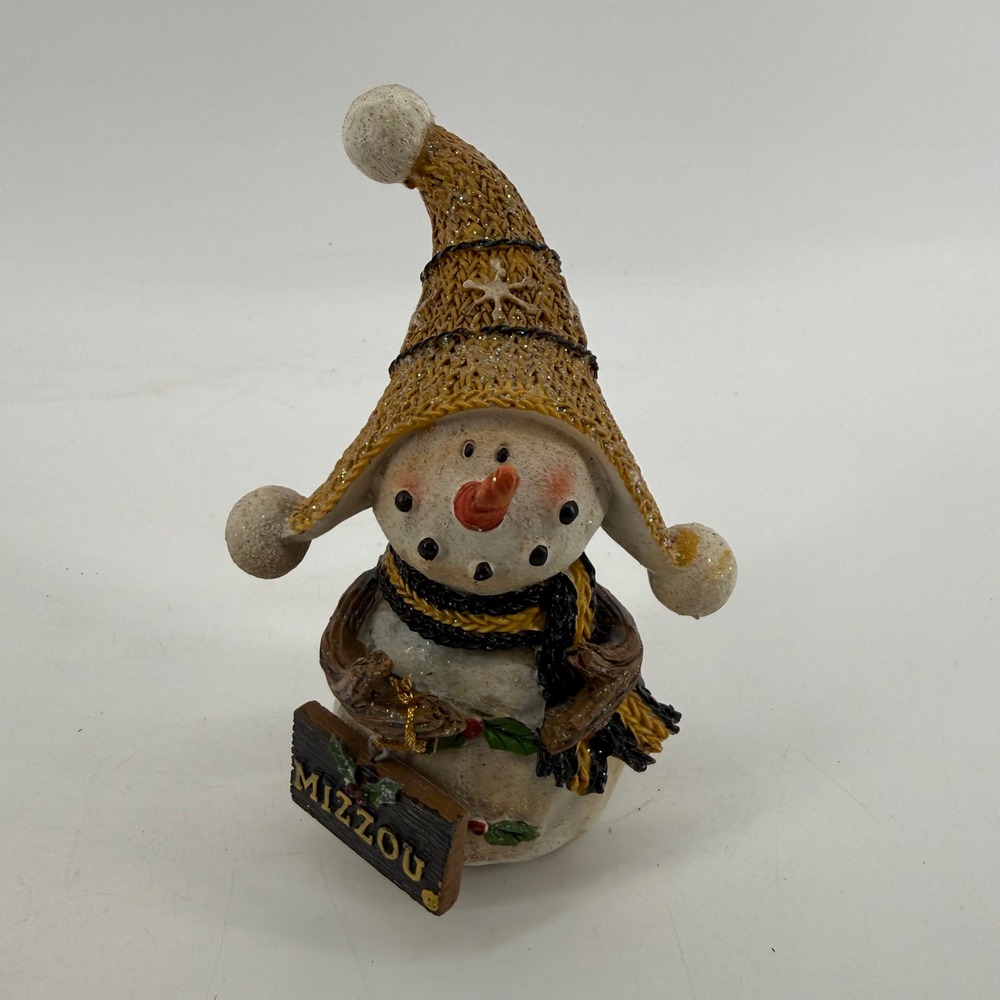Hanna's‎ Handiworks Mizzou Snowman Figurine University of Missouri Gold Black